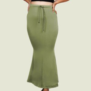 Women's Tia Bhuva Petite Saree Silhouette Mermaid Skirt, Size XXS - Green